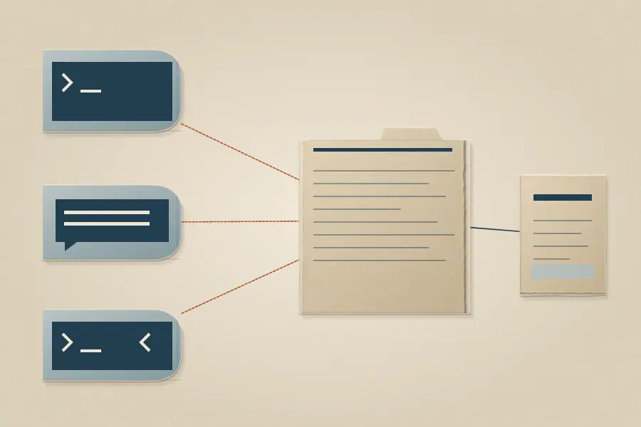 CLI, MCP, and REST are different entrances to one configured system of record.