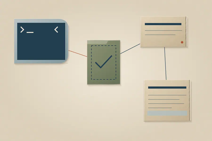 An application sends a configured HTTP request through authentication to structured writes and reads.